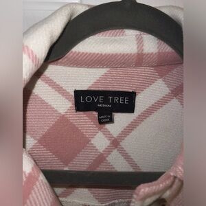 Pink Semi Cropped flannel jacket